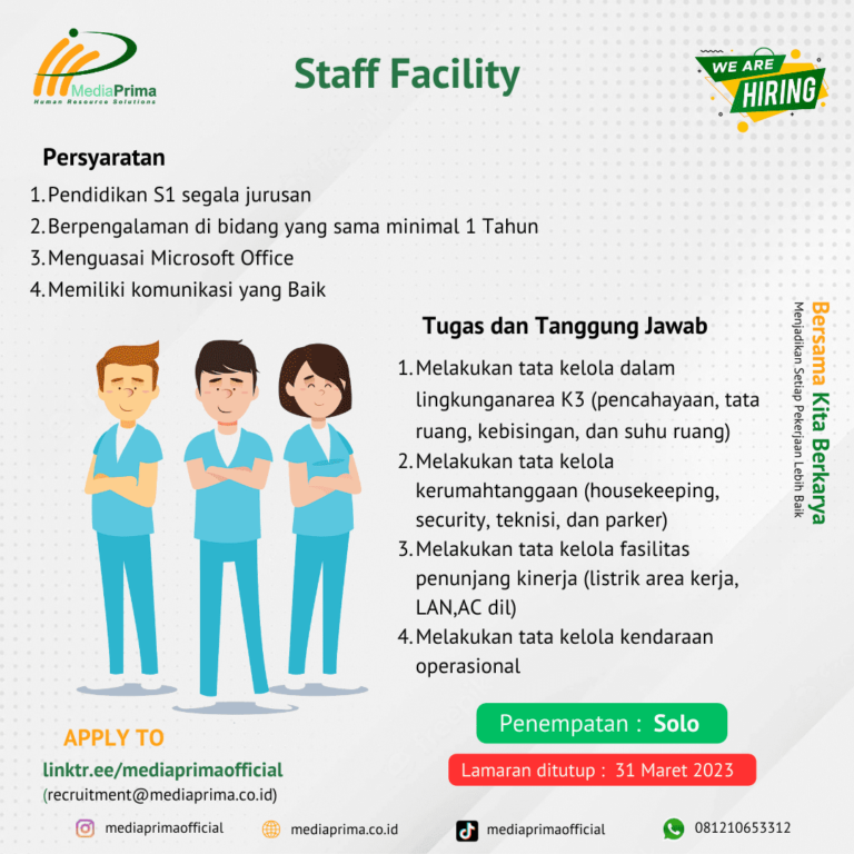 Lowongan Staff Facility Media Prima HR Solutions